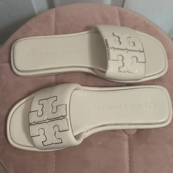 Tory Burch Double T Leather Sport Slide Size 8 - Picture 4 of 8
